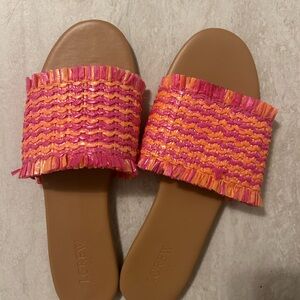 J. Crew Women's Pink and Orange Slide Sandals